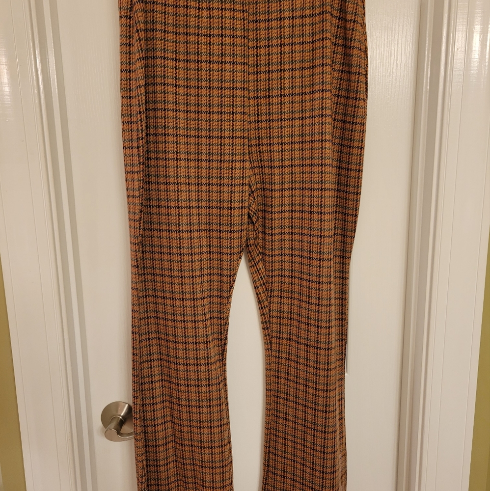 Urban Outfitters brown plaid dress pants  stretch size XL